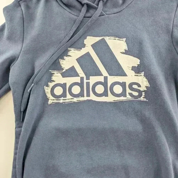 Adidas XS 4-6 Blue And Gray Pull Over Hoodie Warm Inside - Picture 2 of 9